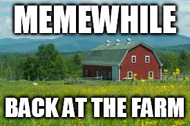 memewhile | MEMEWHILE; BACK AT THE FARM | image tagged in memes | made w/ Imgflip meme maker
