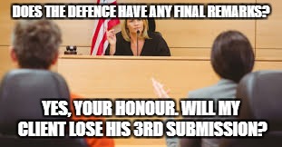 Once on IMGFLIP, you start to see things in a different light. | DOES THE DEFENCE HAVE ANY FINAL REMARKS? YES, YOUR HONOUR. WILL MY CLIENT LOSE HIS 3RD SUBMISSION? | image tagged in judgemental,funny memes | made w/ Imgflip meme maker