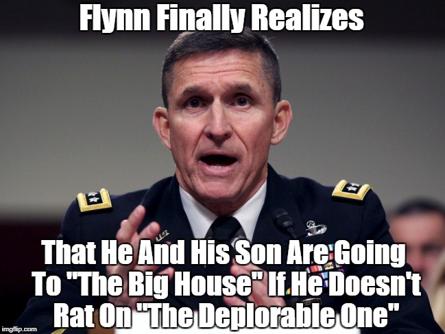 Flynn Finally Realizes That He And His Son Are Going To "The Big House" If He Doesn't Rat On "The Deplorable One" | made w/ Imgflip meme maker