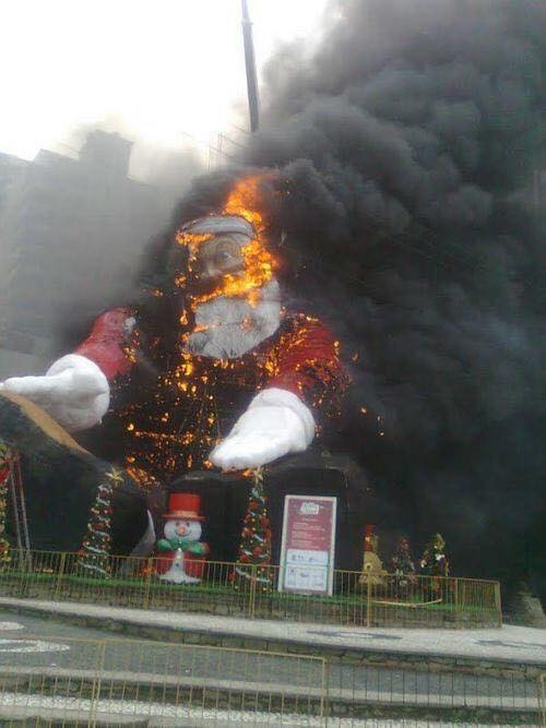 High Quality Burning Santa Blank Meme Template