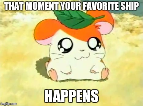 Finding out your fave ship is canon! | THAT MOMENT YOUR FAVORITE SHIP; HAPPENS | image tagged in memes,hamtaro,anime weekend | made w/ Imgflip meme maker