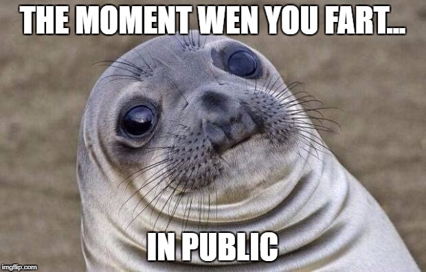 Awkward Moment Sealion Meme | THE MOMENT WEN YOU FART... IN PUBLIC | image tagged in memes,awkward moment sealion | made w/ Imgflip meme maker