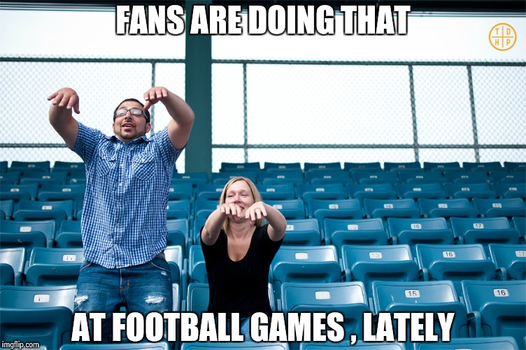 FANS ARE DOING THAT AT FOOTBALL GAMES , LATELY | image tagged in one man wave | made w/ Imgflip meme maker