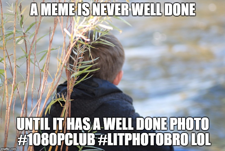A MEME IS NEVER WELL DONE; UNTIL IT HAS A WELL DONE PHOTO #1080PCLUB #LITPHOTOBRO LOL | image tagged in memes,photography,quality | made w/ Imgflip meme maker