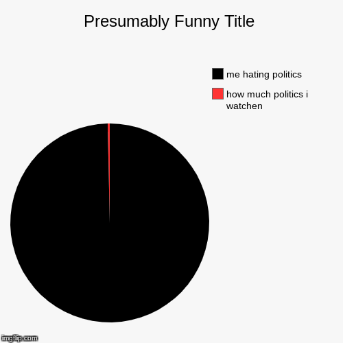 how much politics i watchen, me hating politics | image tagged in funny,pie charts | made w/ Imgflip chart maker