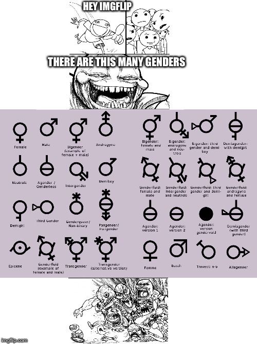HEY IMGFLIP; THERE ARE THIS MANY GENDERS | image tagged in memes,unfunny | made w/ Imgflip meme maker