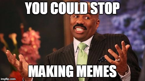 Steve Harvey Meme | YOU COULD STOP MAKING MEMES | image tagged in memes,steve harvey | made w/ Imgflip meme maker