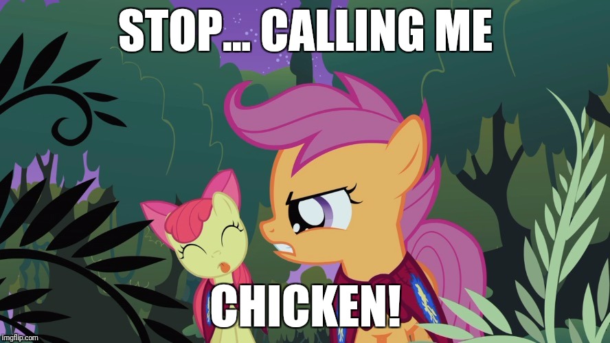 You made scootaloo mad now! :) | STOP... CALLING ME; CHICKEN! | image tagged in memes,scootaloo,chicken | made w/ Imgflip meme maker