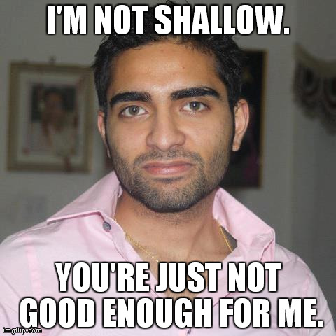 I'M NOT SHALLOW. YOU'RE JUST NOT GOOD ENOUGH FOR ME. | image tagged in model | made w/ Imgflip meme maker