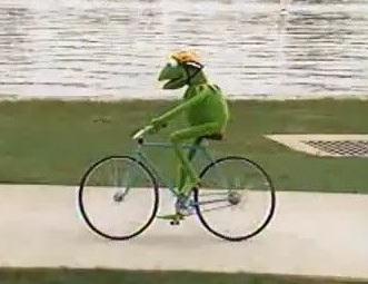 Kermit Bike - Left Blank Meme Template