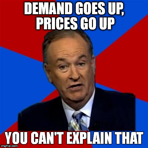 Bill O'Reilly You Can't Explain That | DEMAND GOES UP, PRICES GO UP | image tagged in bill o'reilly you can't explain that | made w/ Imgflip meme maker