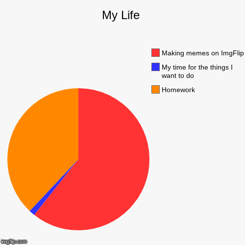 My life in pie | image tagged in funny,pie charts | made w/ Imgflip chart maker