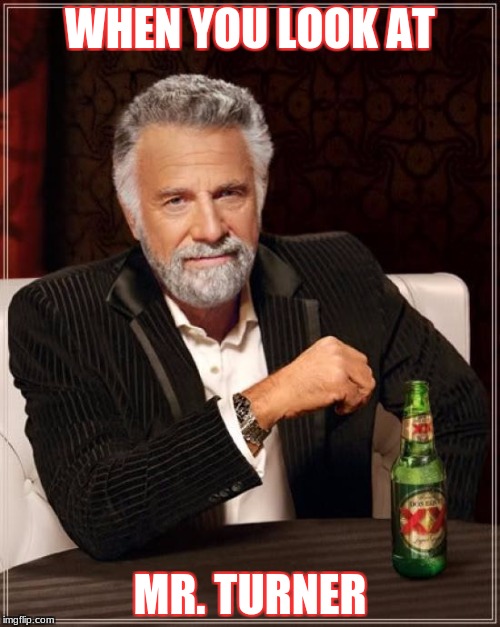 The Most Interesting Man In The World | WHEN YOU LOOK AT; MR. TURNER | image tagged in memes,the most interesting man in the world | made w/ Imgflip meme maker