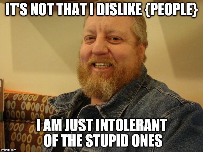 jay man | IT'S NOT THAT I DISLIKE {PEOPLE}; I AM JUST INTOLERANT OF THE STUPID ONES | image tagged in jay man | made w/ Imgflip meme maker