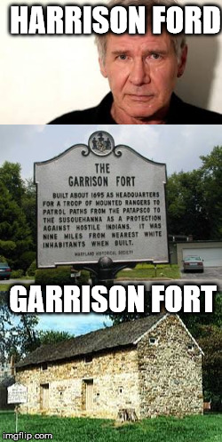 Know the difference | HARRISON FORD; GARRISON FORT | image tagged in harrison ford | made w/ Imgflip meme maker