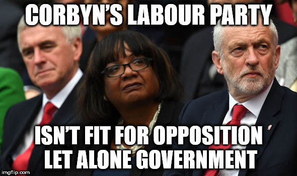 Corbyn's labour party | CORBYN’S LABOUR PARTY; ISN’T FIT FOR OPPOSITION LET ALONE GOVERNMENT | image tagged in corbyn,corbyn's labour party,anti royal,not fit for opposition,party of hate,momentum | made w/ Imgflip meme maker