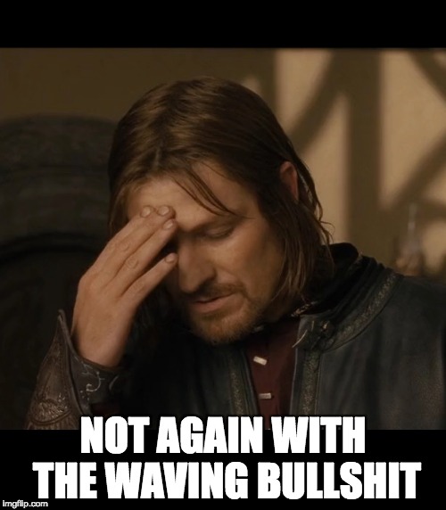 Boromir - Not waving | NOT AGAIN WITH THE WAVING BULLSHIT | image tagged in frustrated boromir,not waving,motorcycle,feed up,not again | made w/ Imgflip meme maker