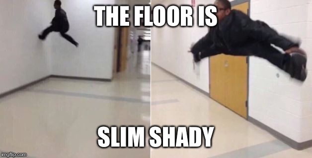 the floor is an eminem reference | THE FLOOR IS; SLIM SHADY | image tagged in the floor is | made w/ Imgflip meme maker