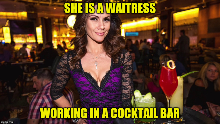 SHE IS A WAITRESS WORKING IN A COCKTAIL BAR | made w/ Imgflip meme maker