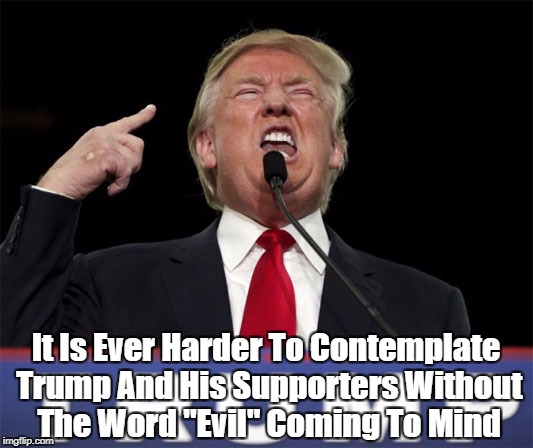 It Is Ever Harder To Contemplate Trump And His Supporters Without The Word "Evil" Coming To Mind | It Is Ever Harder To Contemplate Trump And His Supporters Without The Word "Evil" Coming To Mind | image tagged in deplorable donald,despicable donald,devious donald,delusional donald,dishonorable donald,dishonest donald | made w/ Imgflip meme maker