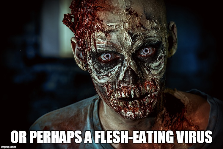 OR PERHAPS A FLESH-EATING VIRUS | made w/ Imgflip meme maker