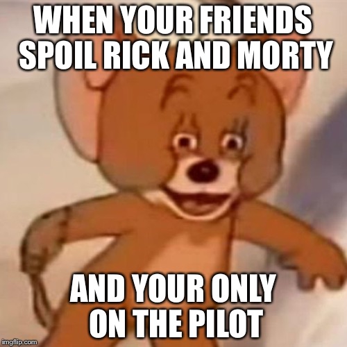 Polish Jerry | WHEN YOUR FRIENDS SPOIL RICK AND MORTY; AND YOUR ONLY ON THE PILOT | image tagged in polish jerry | made w/ Imgflip meme maker