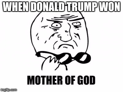 Mother Of God | WHEN DONALD TRUMP WON | image tagged in memes,mother of god | made w/ Imgflip meme maker