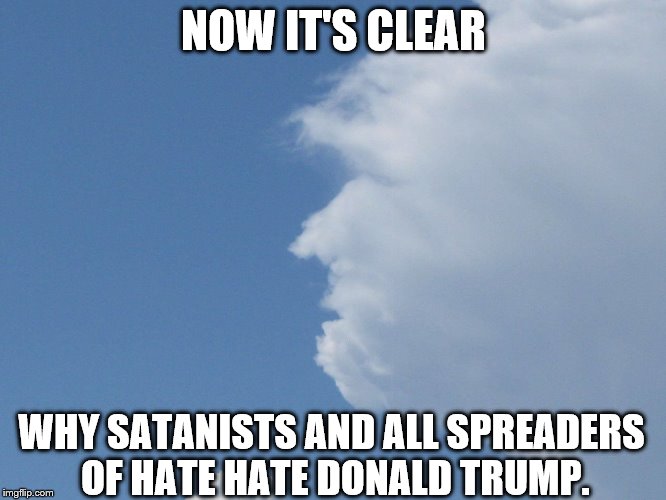A leader chosen by God | NOW IT'S CLEAR; WHY SATANISTS AND ALL SPREADERS OF HATE HATE DONALD TRUMP. | image tagged in donald trump | made w/ Imgflip meme maker