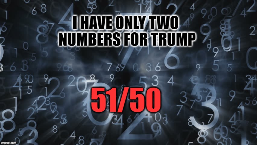 Trump Needs Psychiatric Help STAT | I HAVE ONLY TWO NUMBERS FOR TRUMP; 51/50 | image tagged in trump,dementia,trump crazy | made w/ Imgflip meme maker