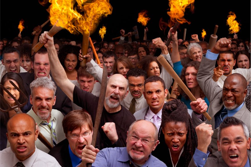 pitchforks torches rolling pin angry crowd Blank Meme Template