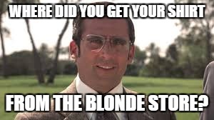 WHERE DID YOU GET YOUR SHIRT FROM THE BLONDE STORE? | made w/ Imgflip meme maker