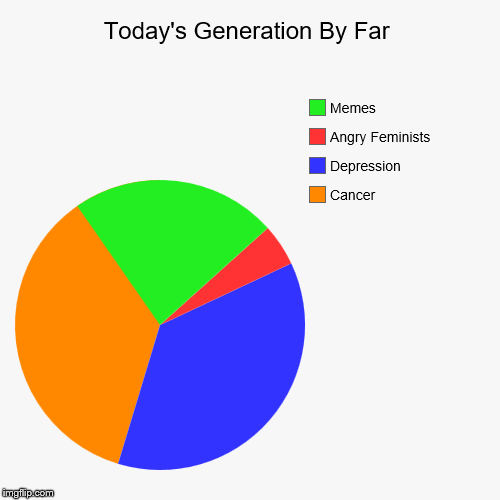 image tagged in funny,generation,pie charts,memes | made w/ Imgflip chart maker