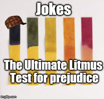What you find funny, says more than you think | Jokes; The Ultimate Litmus Test for prejudice | image tagged in litmus test,scumbag,psa | made w/ Imgflip meme maker