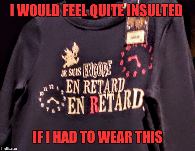 I WOULD FEEL QUITE INSULTED; IF I HAD TO WEAR THIS | image tagged in insulting top | made w/ Imgflip meme maker