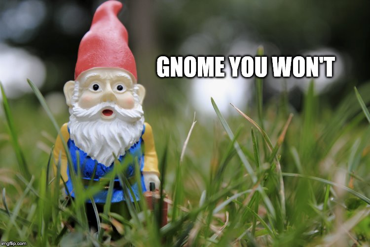 GNOME YOU WON'T | made w/ Imgflip meme maker