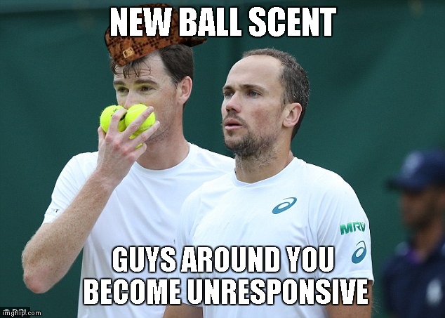 Tennis Balls | NEW BALL SCENT; GUYS AROUND YOU BECOME UNRESPONSIVE | image tagged in memes,new ball scent,scent,ball sniff,tennis,team | made w/ Imgflip meme maker