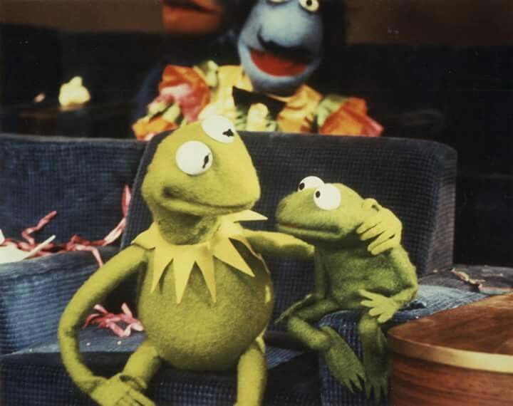 High Quality kermit and his son Blank Meme Template