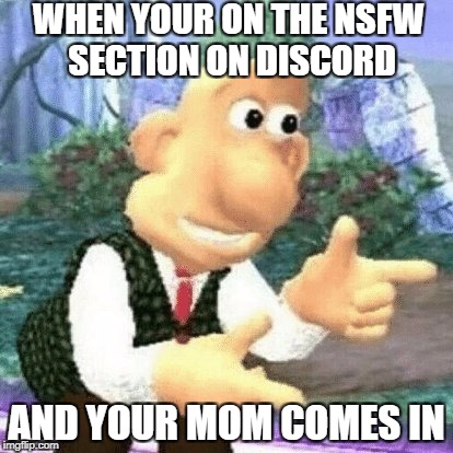 Didn't see you there mom | WHEN YOUR ON THE NSFW SECTION ON DISCORD; AND YOUR MOM COMES IN | image tagged in nsfw,whats up b,didn't see you there,memes,aye,i'm dead | made w/ Imgflip meme maker