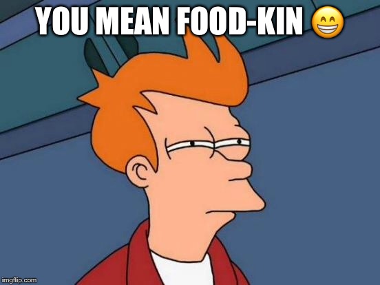 Futurama Fry Meme | YOU MEAN FOOD-KIN  | image tagged in memes,futurama fry | made w/ Imgflip meme maker