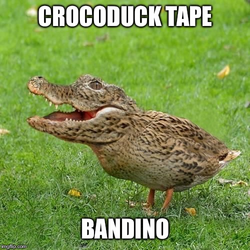 Crocoduck | CROCODUCK TAPE BANDINO | image tagged in crocoduck | made w/ Imgflip meme maker