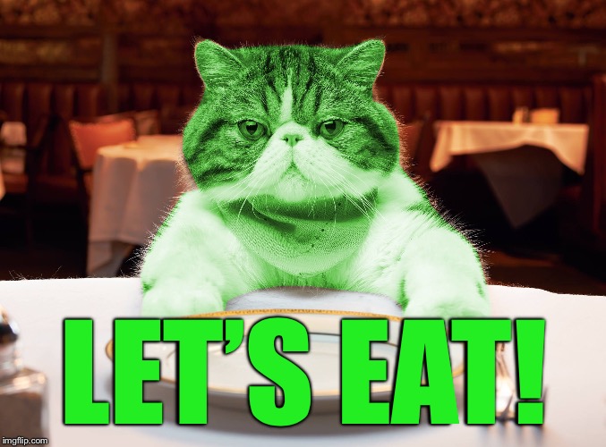 RayCat Hungry | LET’S EAT! | image tagged in raycat hungry | made w/ Imgflip meme maker