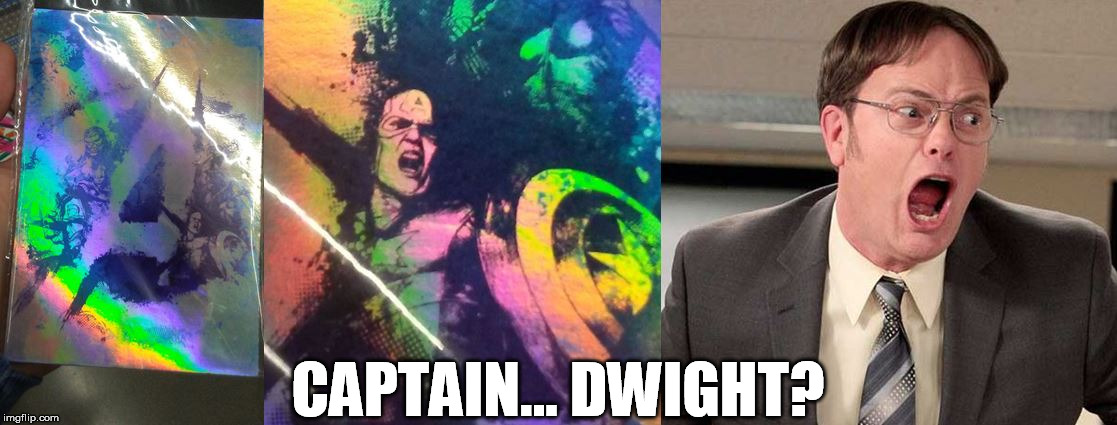The Office revelations | CAPTAIN... DWIGHT? | image tagged in captain schrute,dwight,captain america,the office,marvel,dwight schrute | made w/ Imgflip meme maker