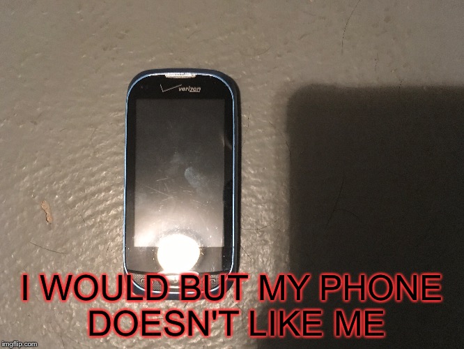I WOULD BUT MY PHONE DOESN'T LIKE ME | made w/ Imgflip meme maker