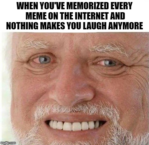 meme burnt | WHEN YOU'VE MEMORIZED EVERY MEME ON THE INTERNET AND NOTHING MAKES YOU LAUGH ANYMORE | image tagged in dank memes,memes | made w/ Imgflip meme maker