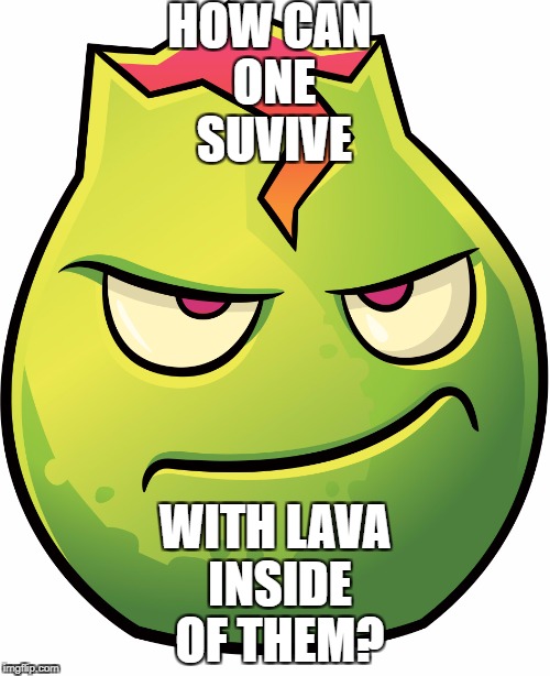 Lava guava | HOW CAN ONE SUVIVE; WITH LAVA INSIDE OF THEM? | image tagged in logic | made w/ Imgflip meme maker