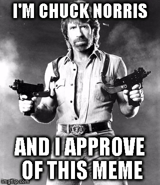 I'm Chuck Norris | I'M CHUCK NORRIS AND I APPROVE OF THIS MEME | image tagged in i'm chuck norris | made w/ Imgflip meme maker