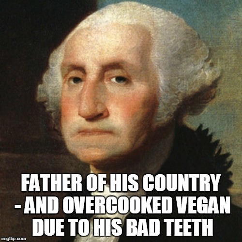 FATHER OF HIS COUNTRY - AND OVERCOOKED VEGAN DUE TO HIS BAD TEETH | made w/ Imgflip meme maker