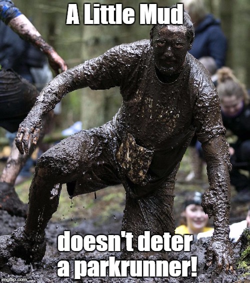 Muddy Runner | A Little Mud; doesn't deter a parkrunner! | image tagged in muddy runner | made w/ Imgflip meme maker