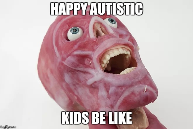 HAPPY AUTISTIC; KIDS BE LIKE | image tagged in autism | made w/ Imgflip meme maker