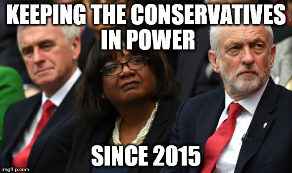 Corbyn - keeping the Conservatives in power since 2015 | KEEPING THE CONSERVATIVES IN POWER; SINCE 2015 | image tagged in corbyn's labour party,momentum,party of hate,communists socialists,anti royal | made w/ Imgflip meme maker